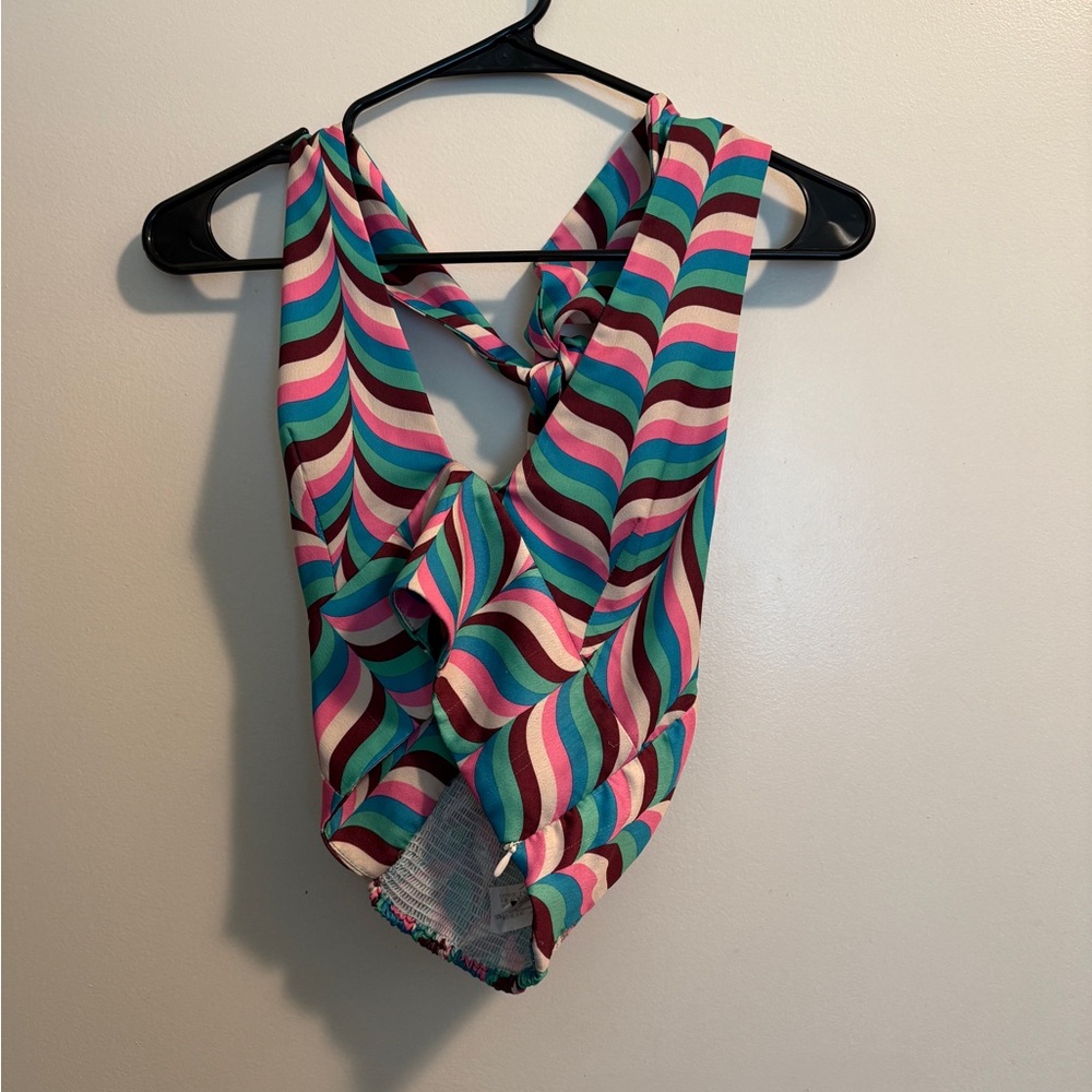 Retro striped halter